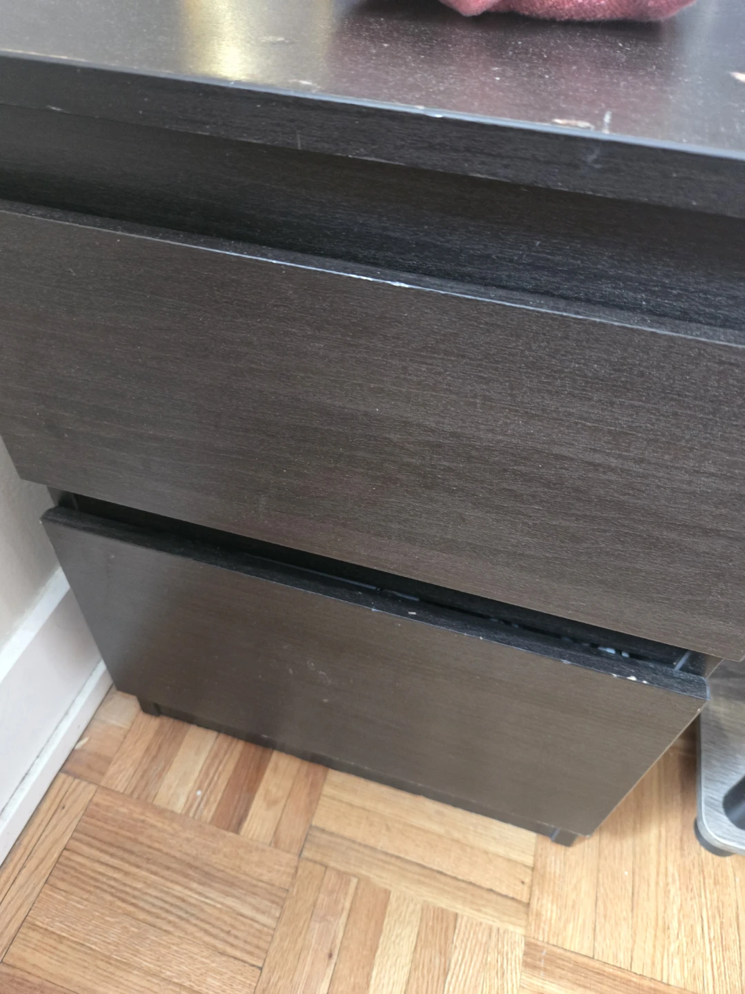 Dark Brown 2-Drawer Filing Cabinet