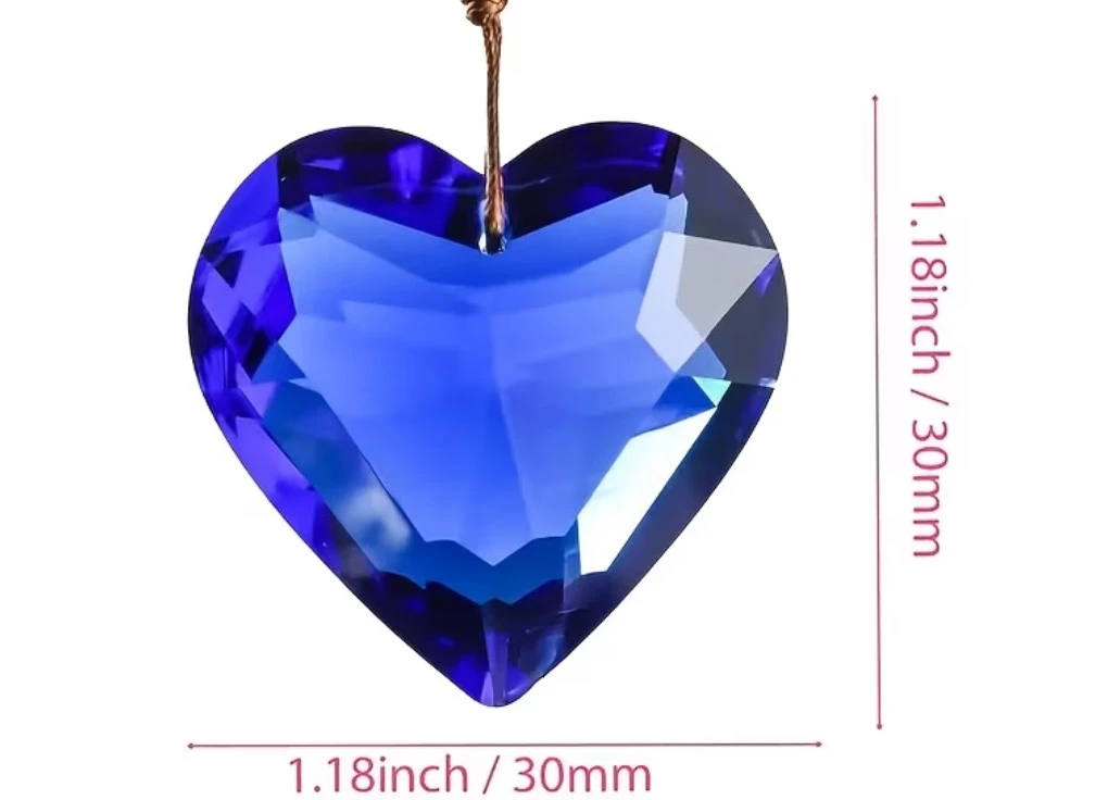 Blue Crystal Heart Pendants (Set of 2) - photo 2