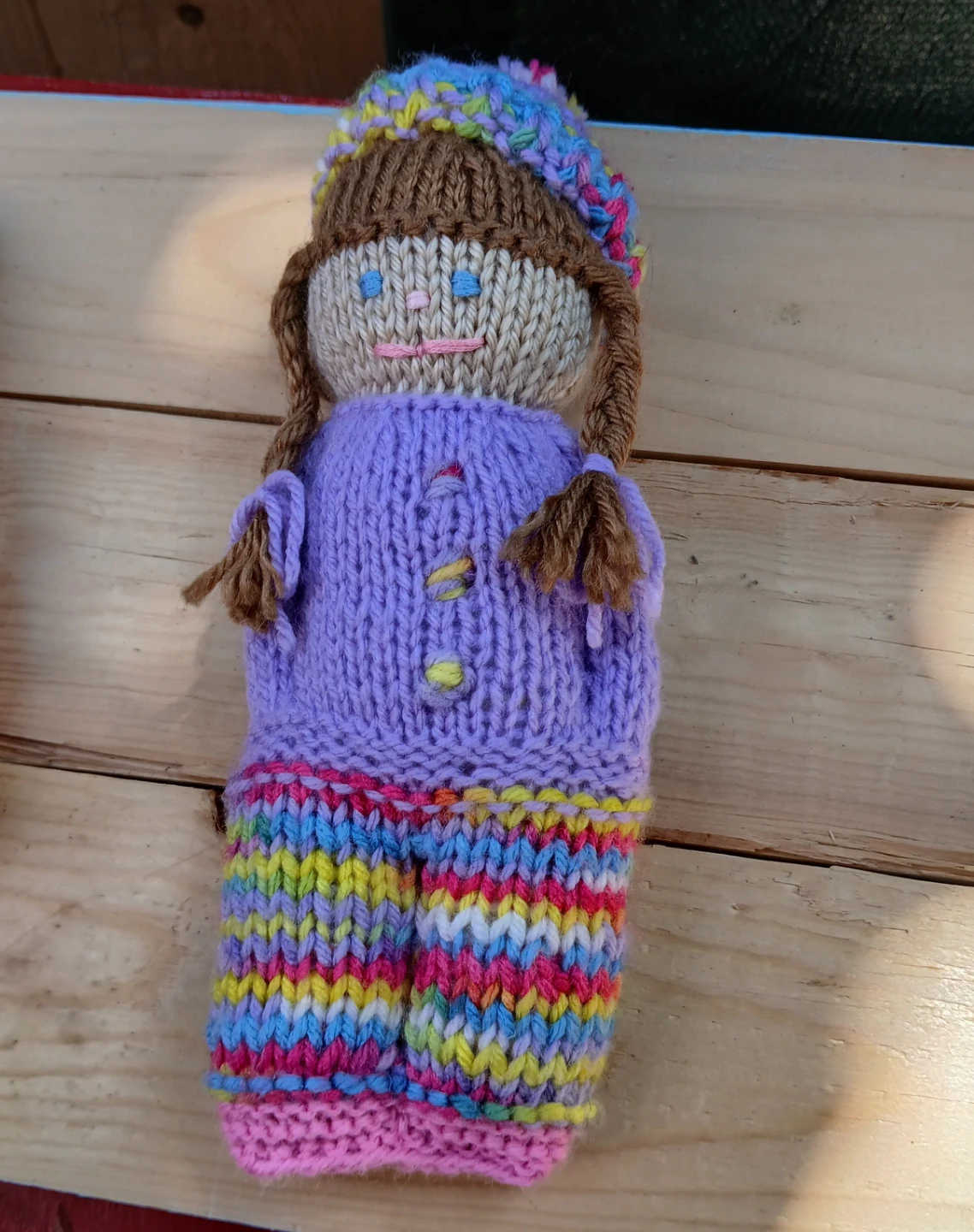 Hand-Knitted Doll and Bear Set - photo 2
