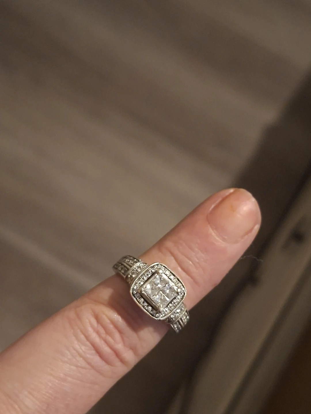 14k white gold princess cut diamond engagement ring - photo 4