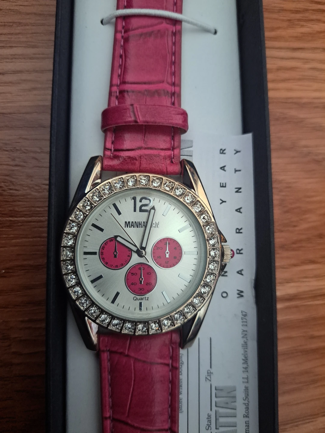 Manhattan Women's Watch - Pink Croc Strap