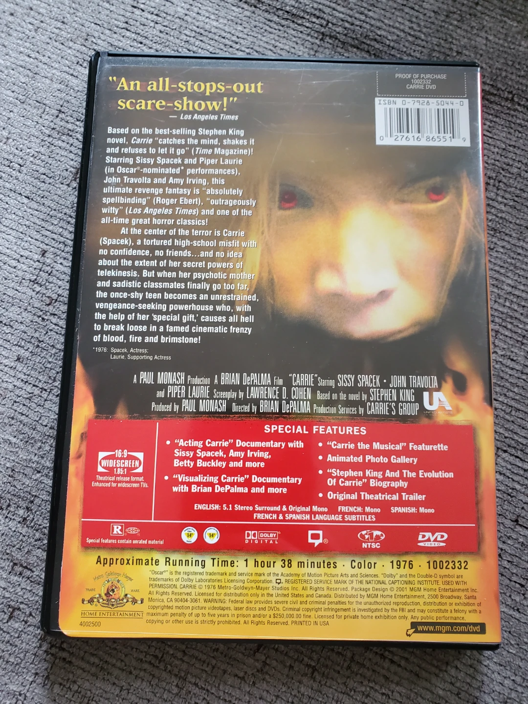 Carrie 25th Anniversary Special Edition DVD ⚽ - photo 2