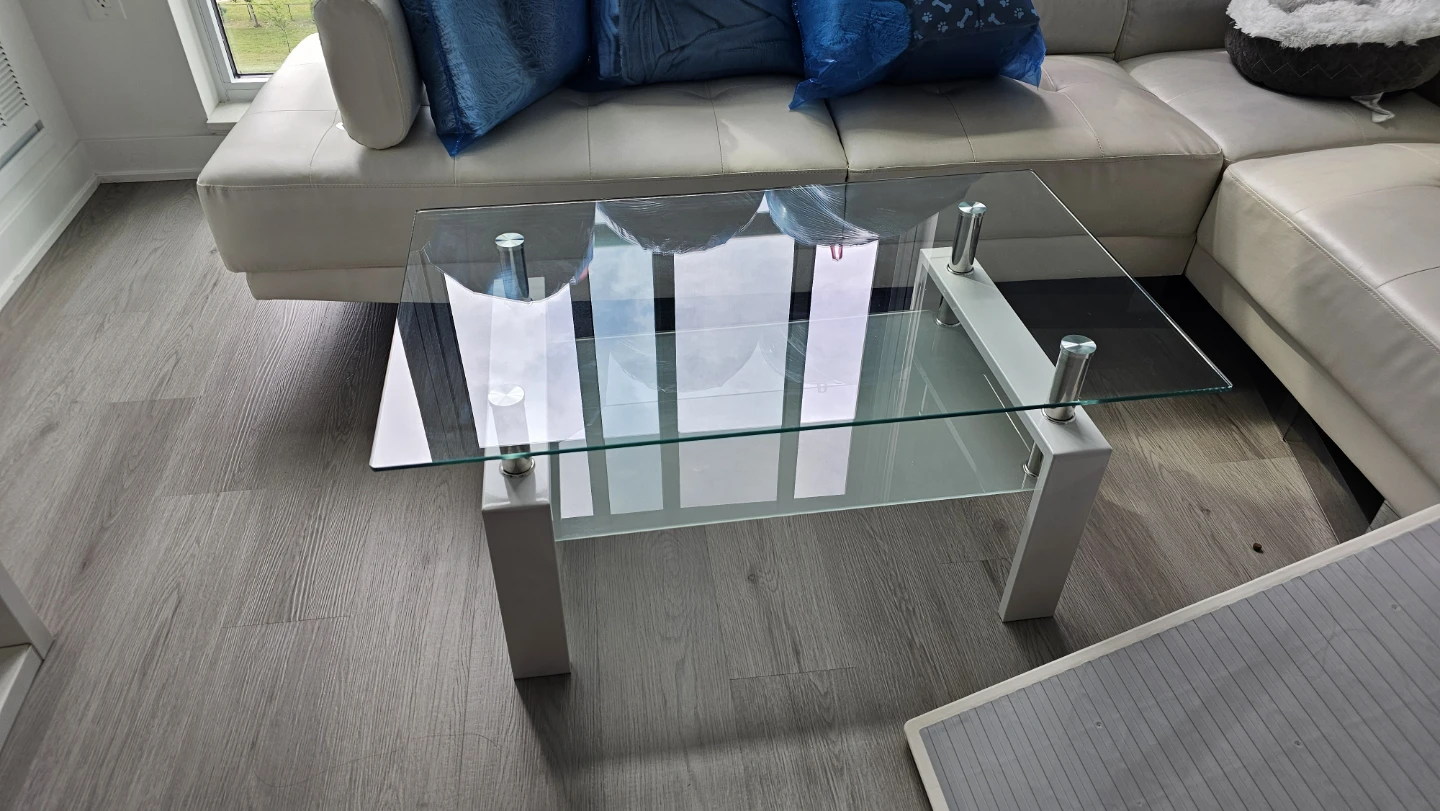 39" Rectangle Glass Coffee Table - photo 3