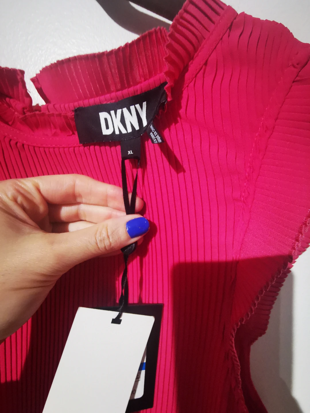 Nwt DKNY Pleated Knit Top - Pink - XL - photo 5
