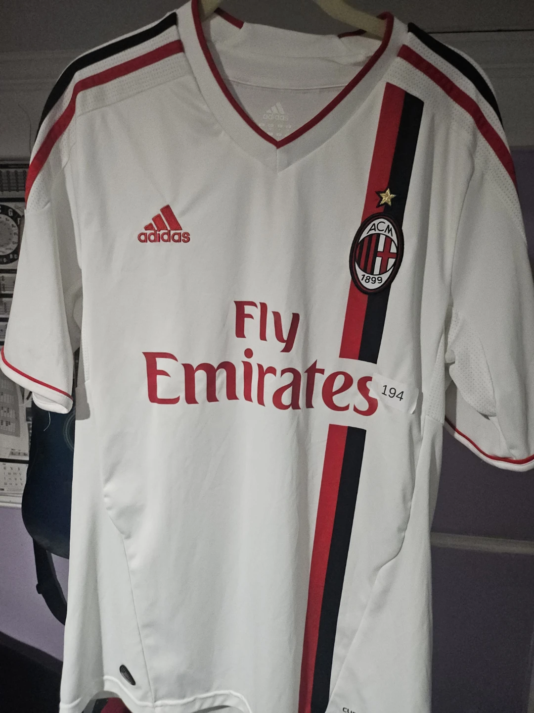 AC Milan Soccer Jersey Adidas Fly Emirates