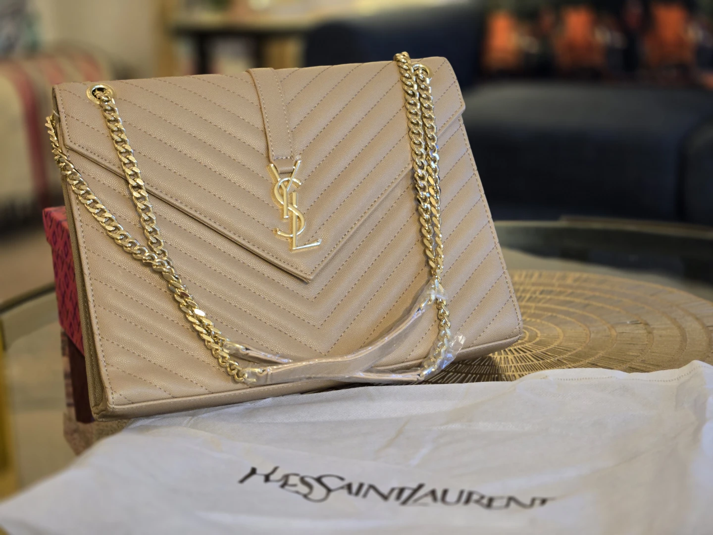 Saint Laurent Chevron Shoulder Bag