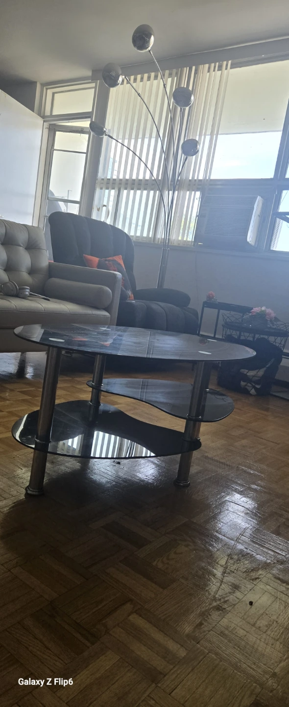 3 tier oval glass coffee table