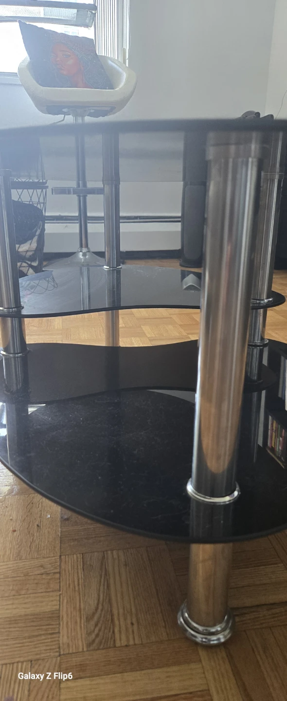 3 tier oval glass coffee table - photo 3