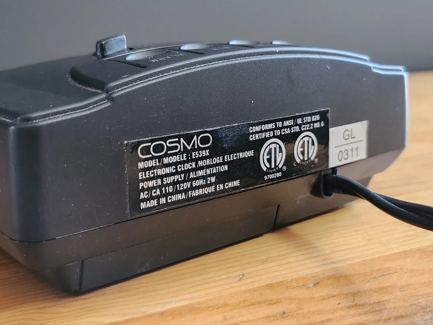 Cosmo E539X Digital Alarm Clock w/ Red LED Display - photo 2