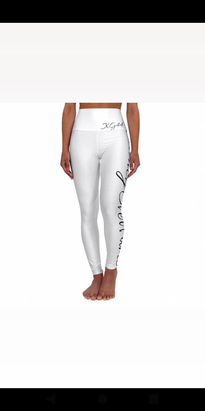 White "Money Over Fame" Leggings