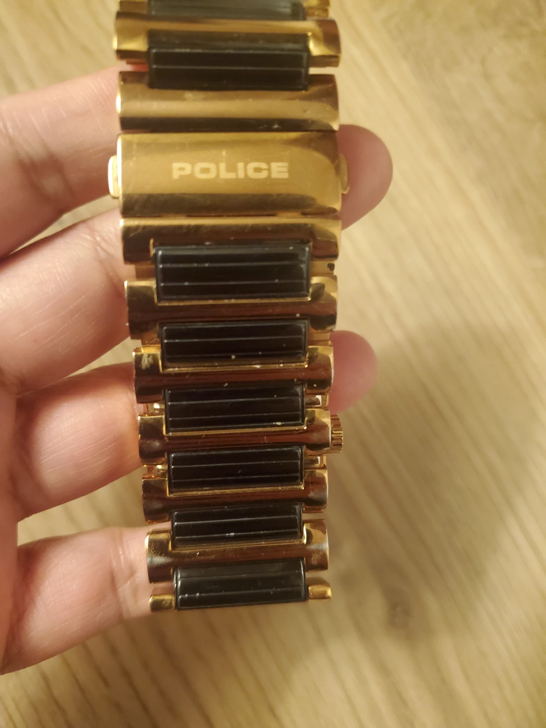 Police Gold Tone Watch with Black Accents - photo 3