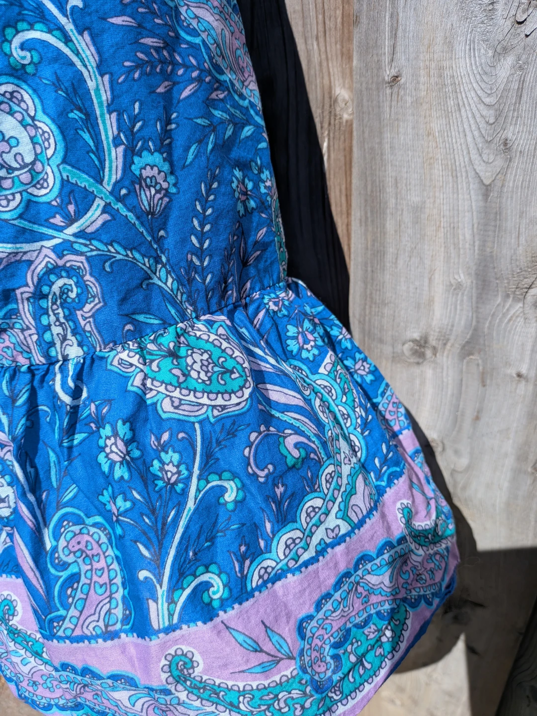 Blue paisley print midi skirt with tiered ruffle hem - photo 4
