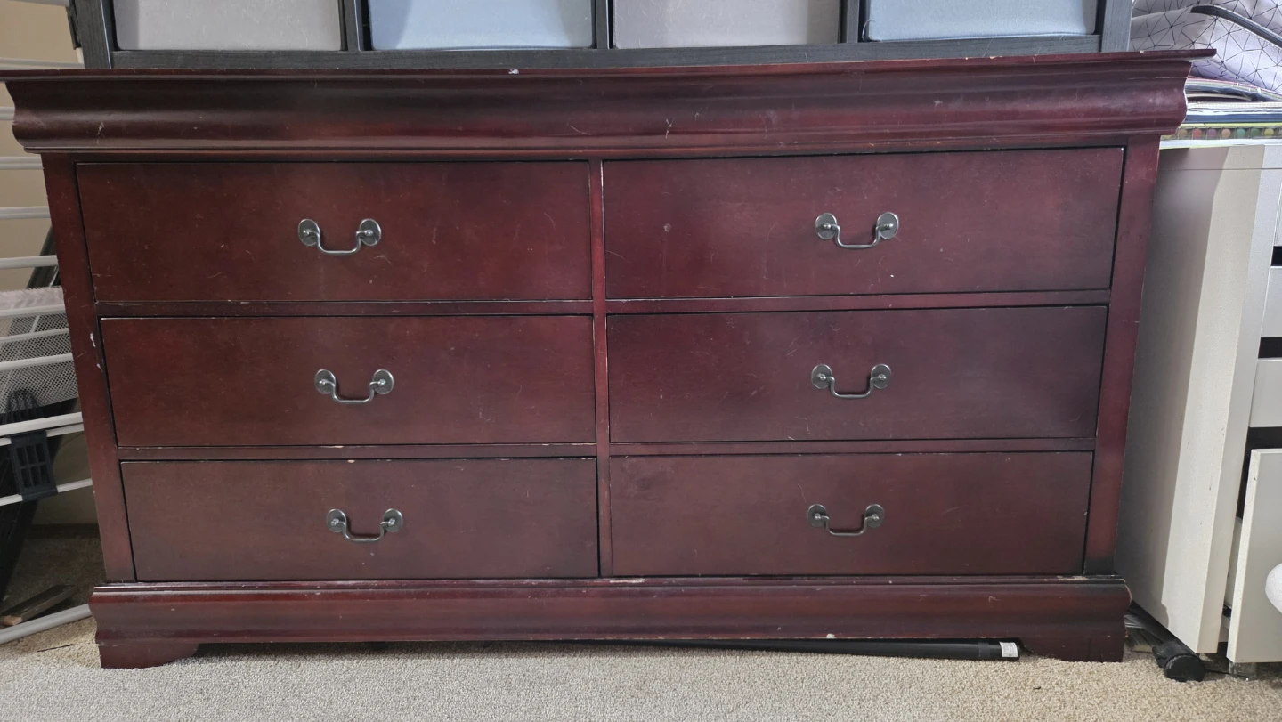 Dark Cherry 6-Drawer Dresser
