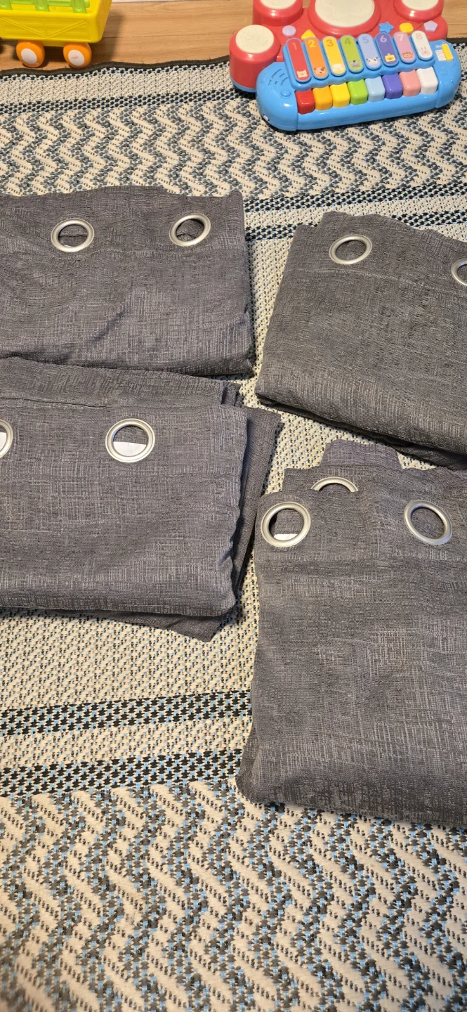 Dark Grey Grommet Curtains (Set of 4) - photo 4