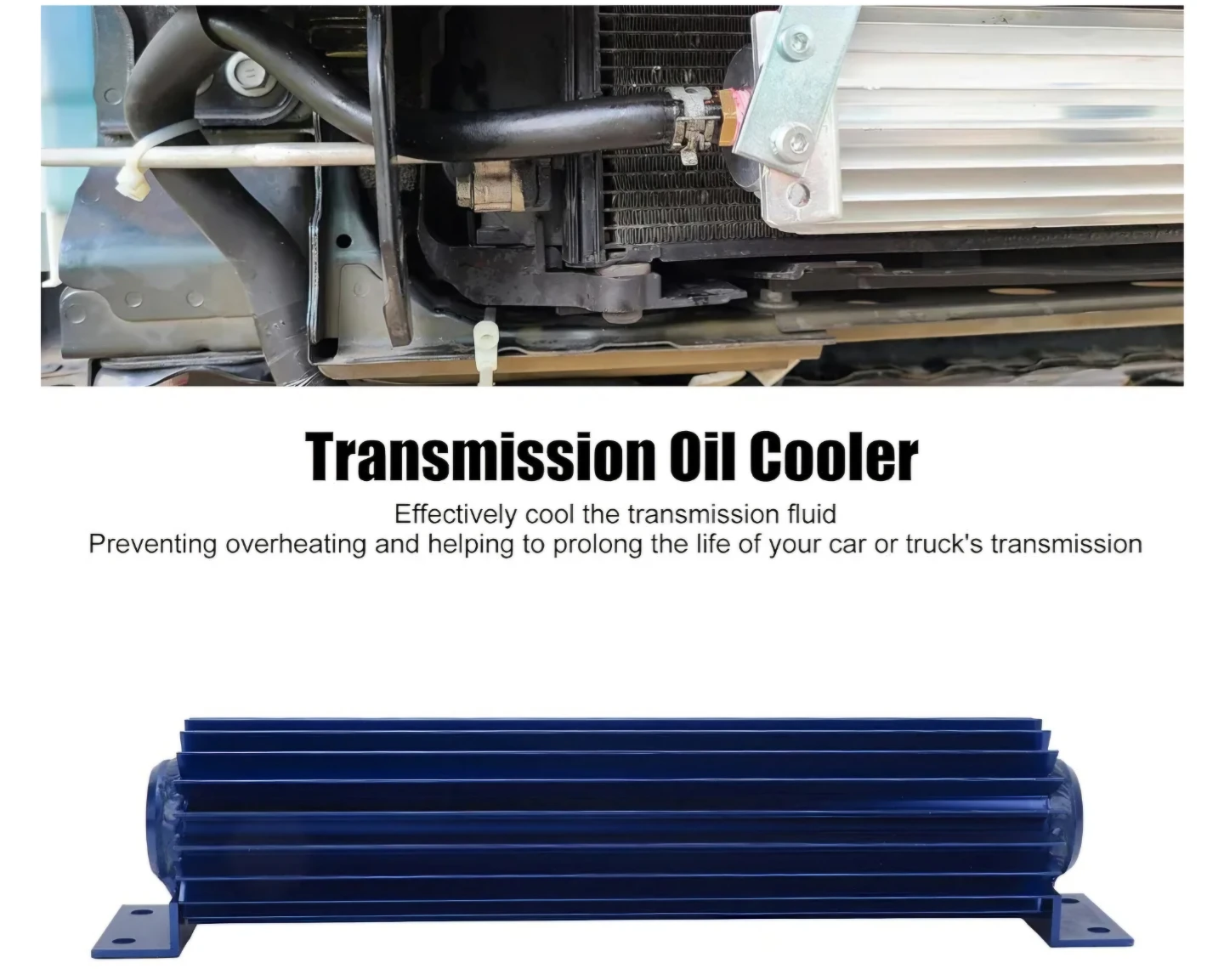 Blue Aluminum Transmission Oil Cooler