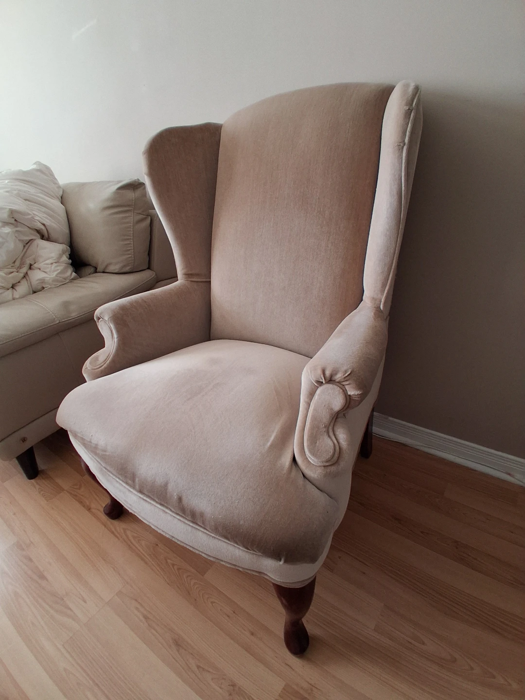 Beige Wingback Armchair - photo 2
