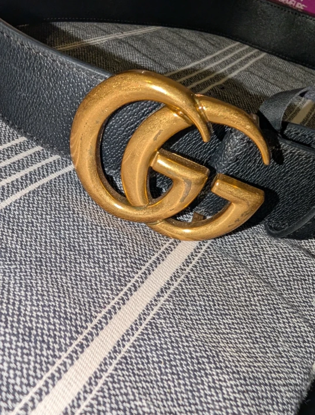 FAUX Gucci Belt with Double G Buckle - photo 2