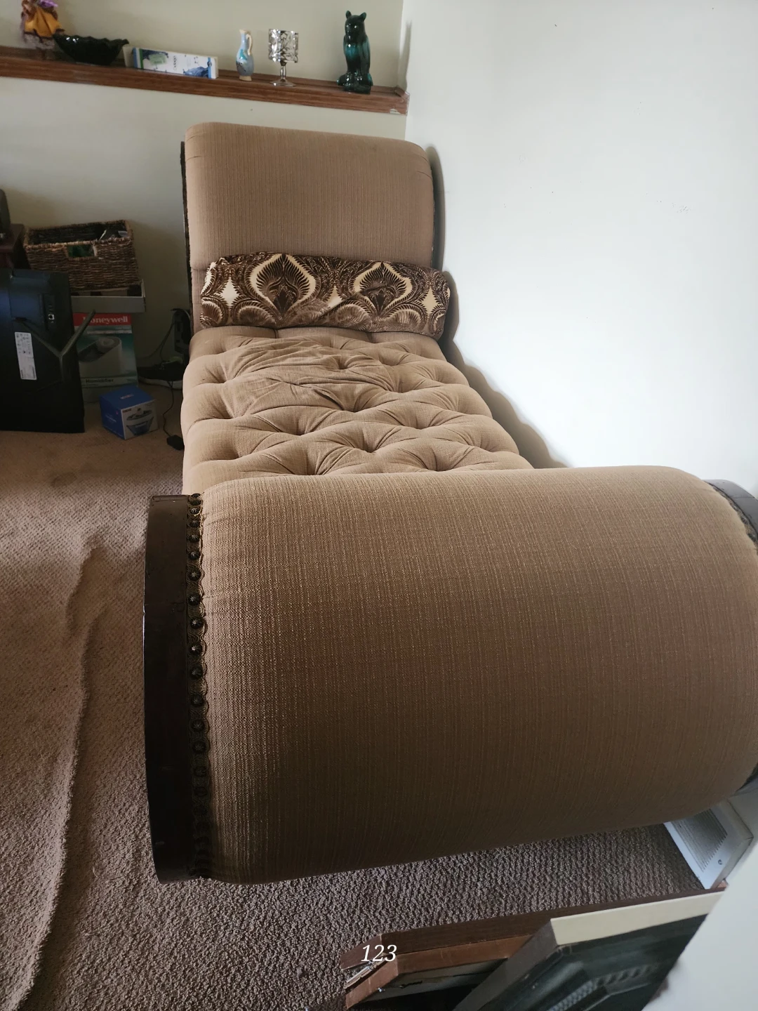 Tufted Chaise Lounge with Bolster Pillows - photo 5