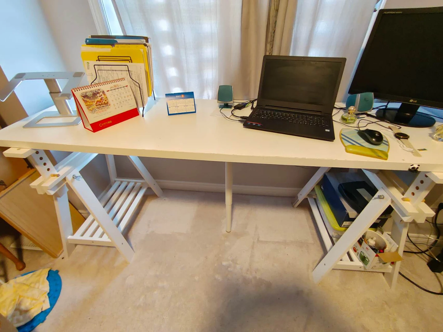 White Adjustable Desk