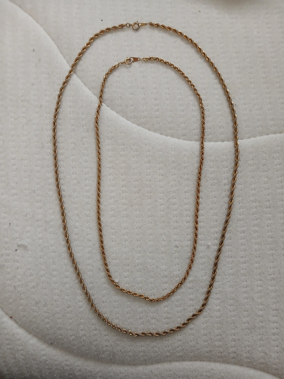 24K Gold Plated 925 Silver Rope Chain Necklace Set