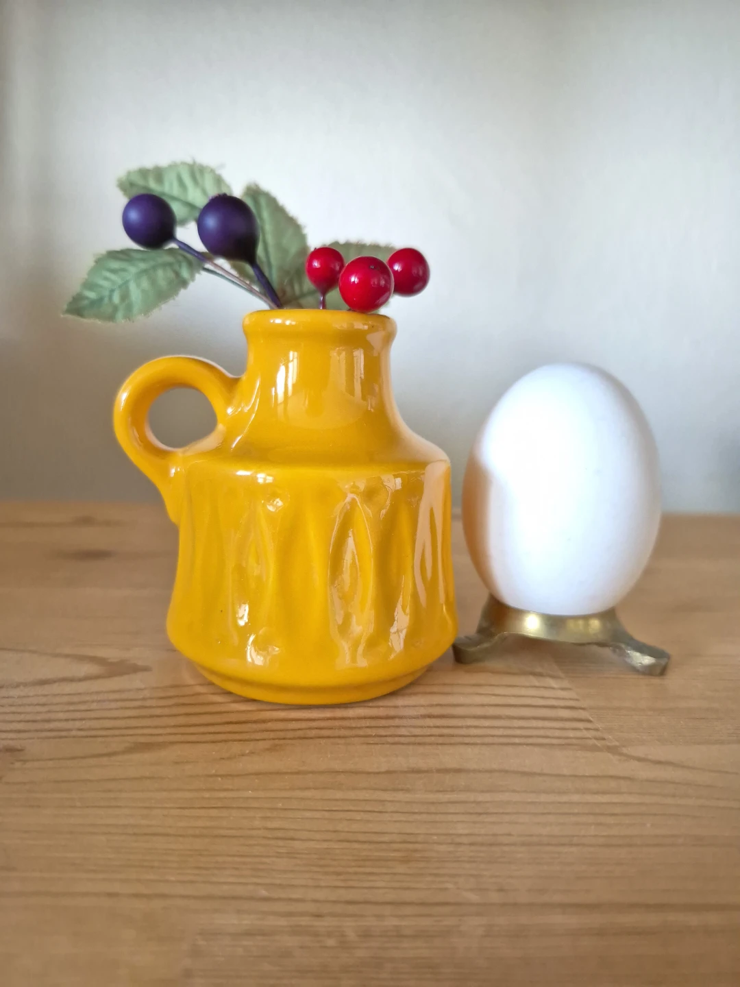 Vintage MINI Jug Vase West German Ceramic: Yellow 💛 - photo 3
