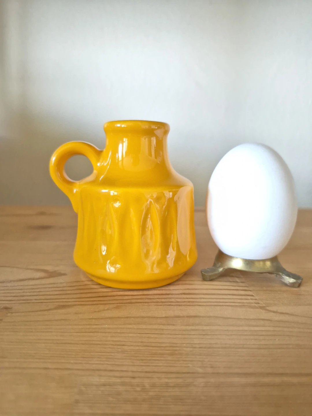 Vintage MINI Jug Vase West German Ceramic: Yellow 💛 - photo 4