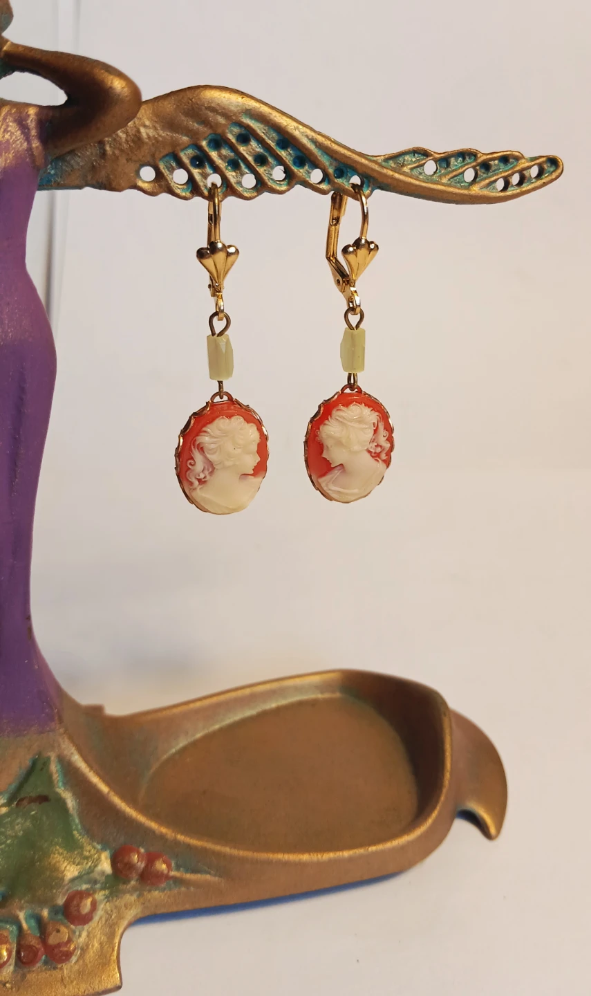Cameo Earrings with Gold-Tone Leverbacks - photo 5