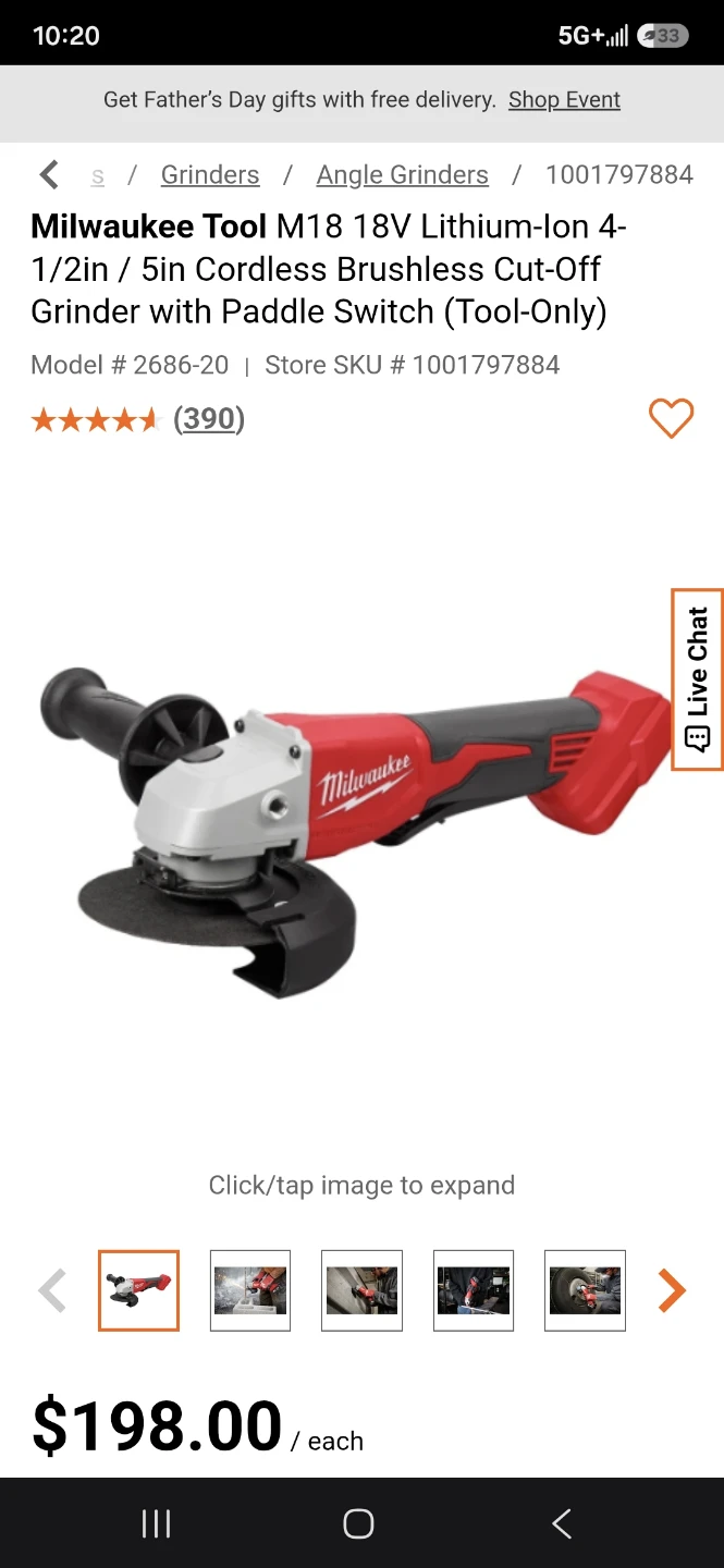 Milwaukee Tool M18 18V Cordless Angle Grinder (Tool-Only) - photo 2