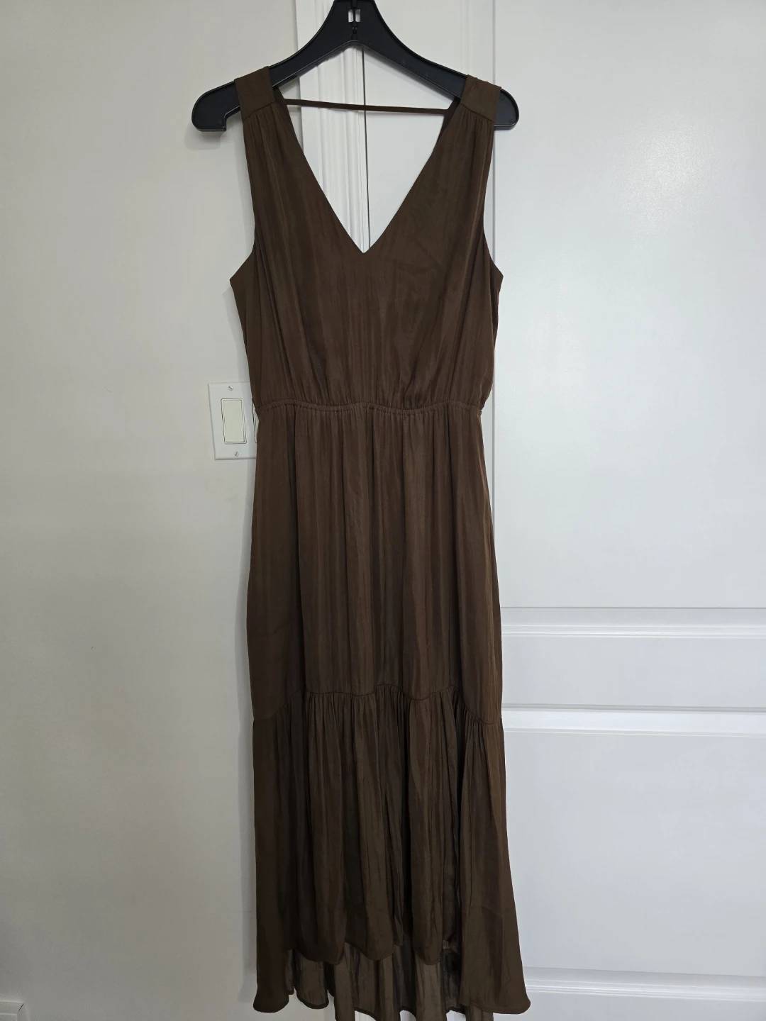 Banana Republic Brown V-Neck Tiered Maxi Dress