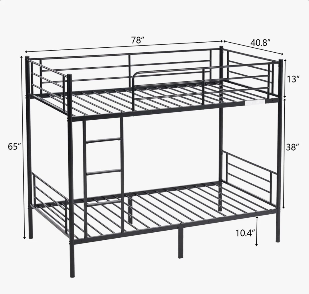Set Of 2 Twin Metal Bed Frames with 2 Matresses - photo 5