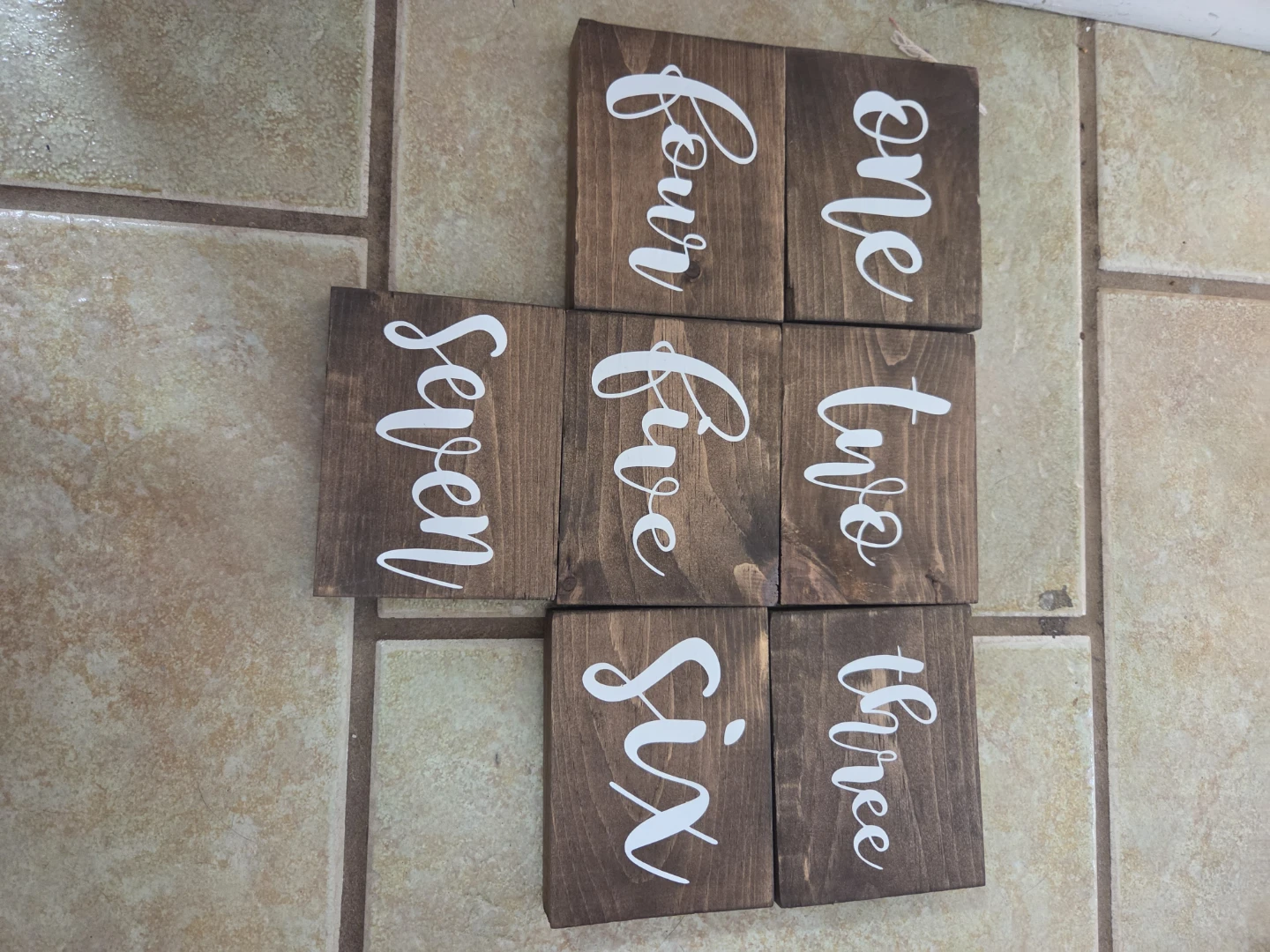 Wooden Table Numbers 1-7