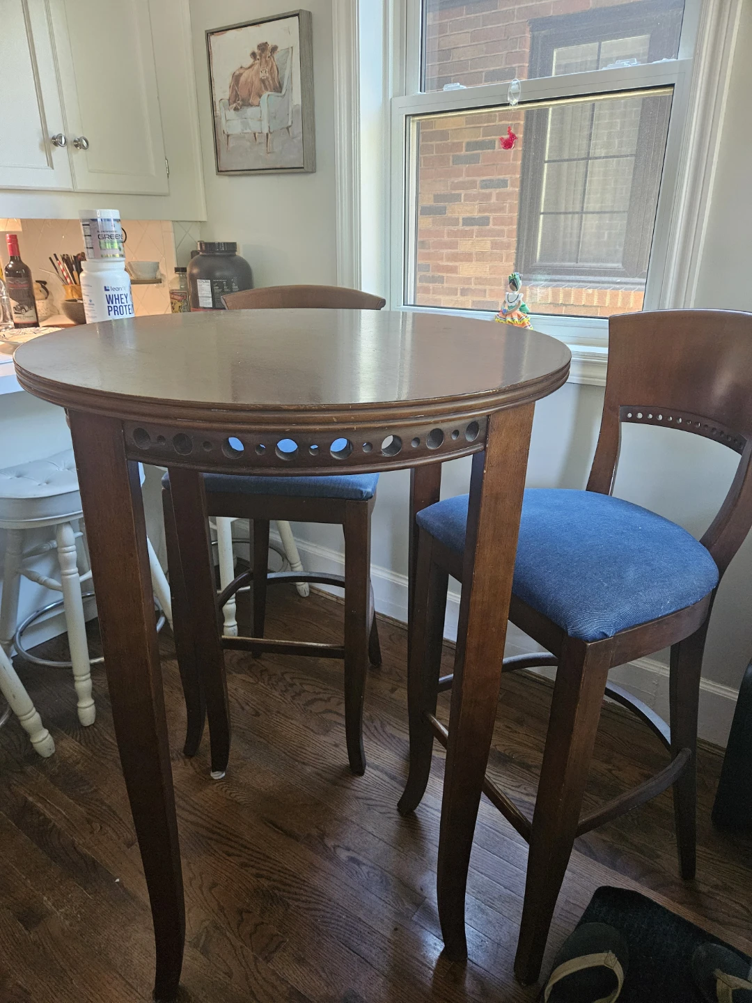 Wooden Bar Table and Chairs Set - photo 3