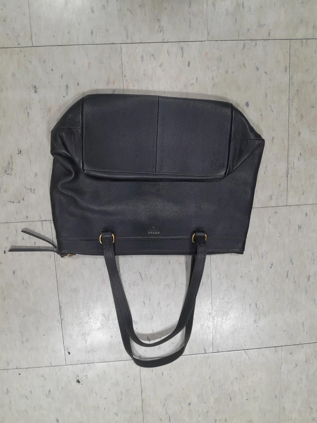 Fossil Black Leather Tote Bag - photo 2