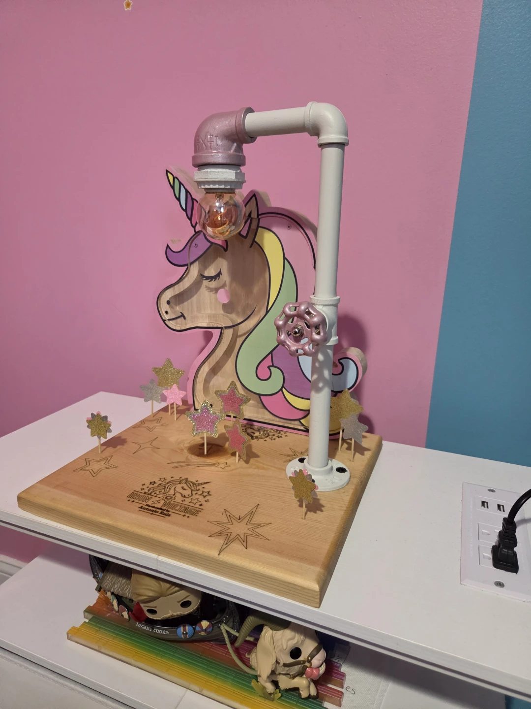 Unicorn piggy bank lamp - photo 3