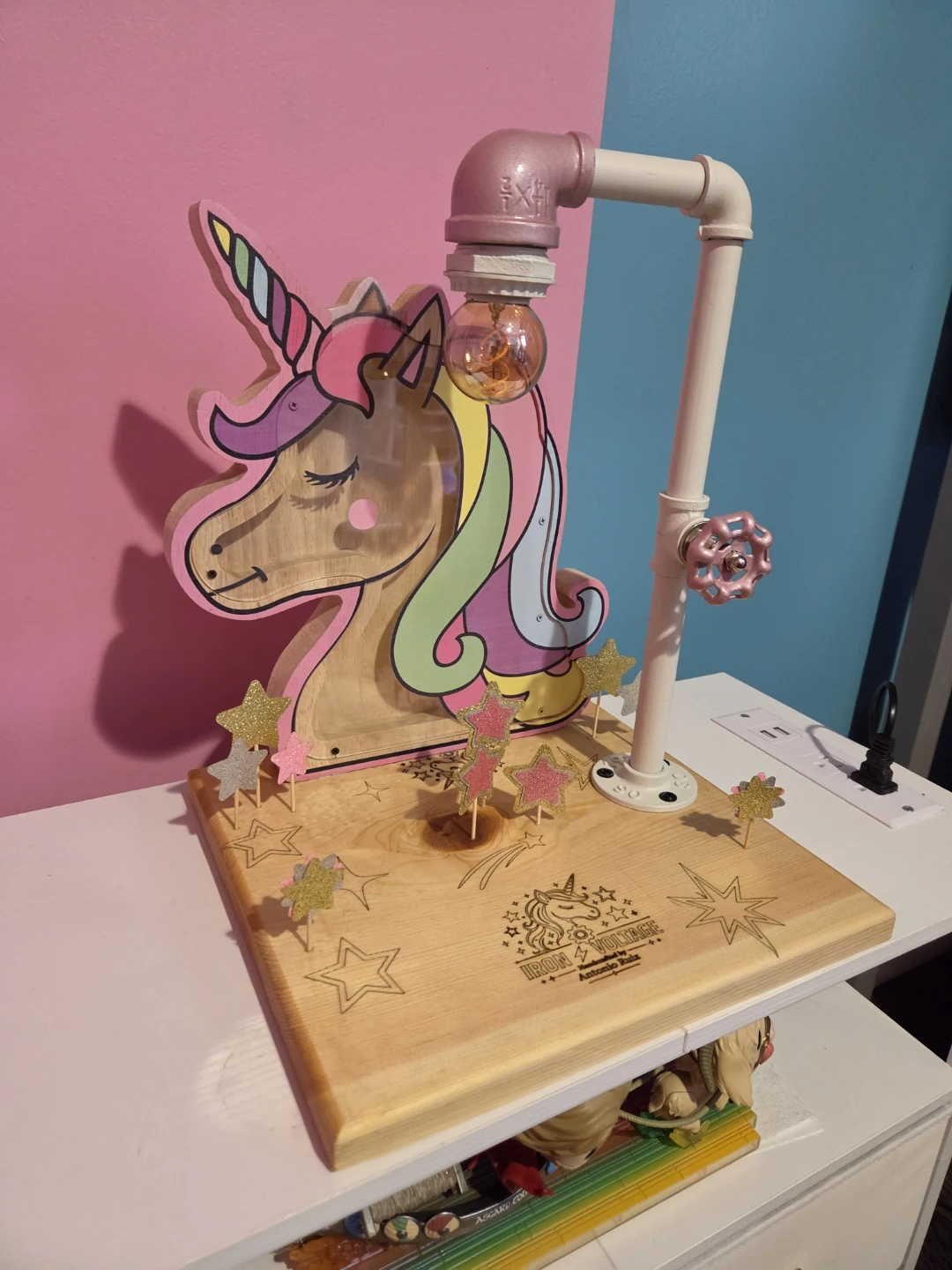 Unicorn piggy bank lamp - photo 4