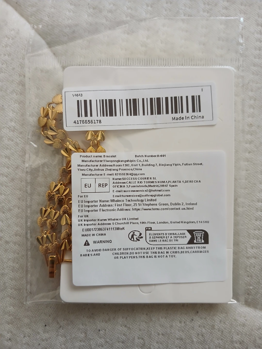 24K Gold Plated Alloy Bracelet