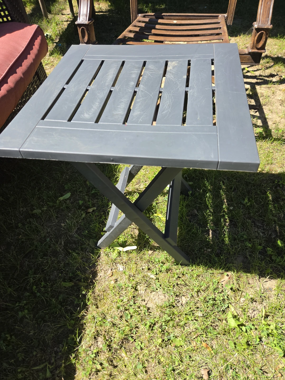 Grey Folding Patio Table