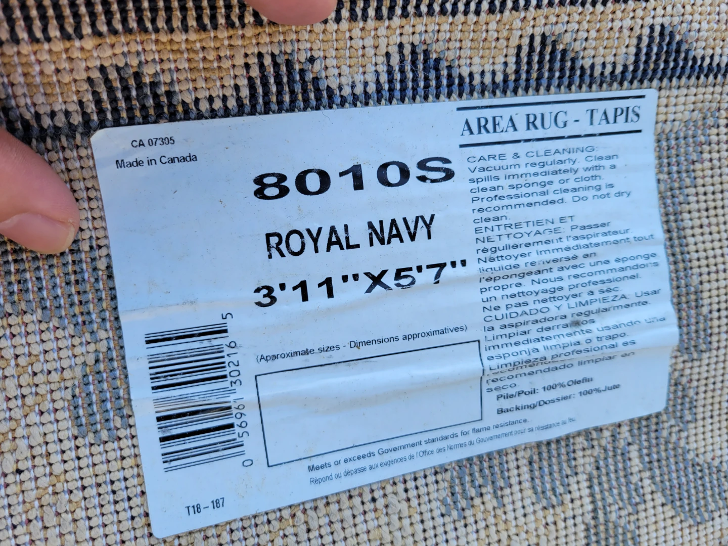 Beautiful Royal Navy Area Rug - 3'11" x 5'7" - photo 4