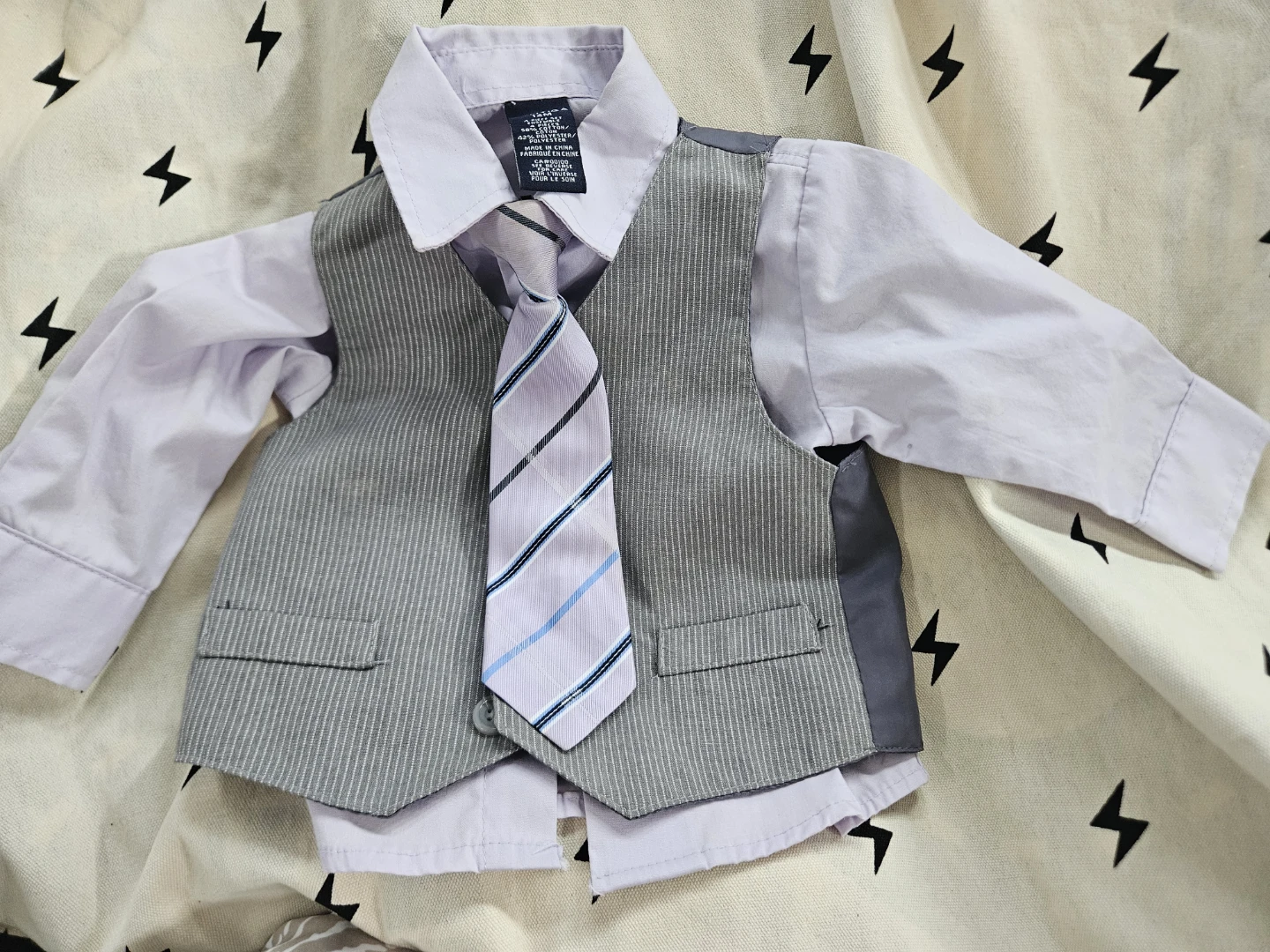 Nautica Baby Boys 3 Piece Dress Shirt, Vest, and Tie Set