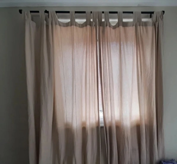 Light Beige Tab-Top Curtains