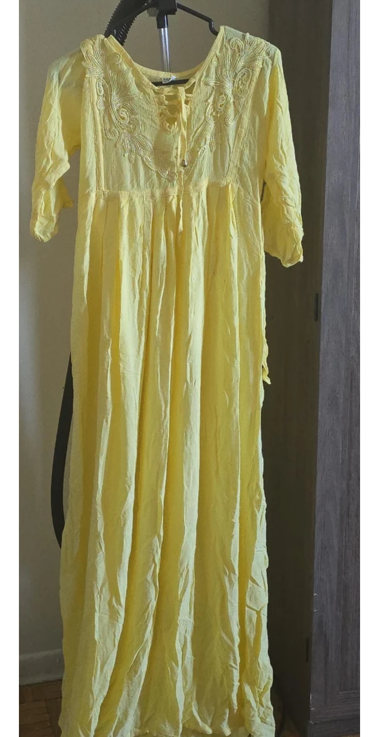 Brand new Yellow Embroidered Maxi Dress