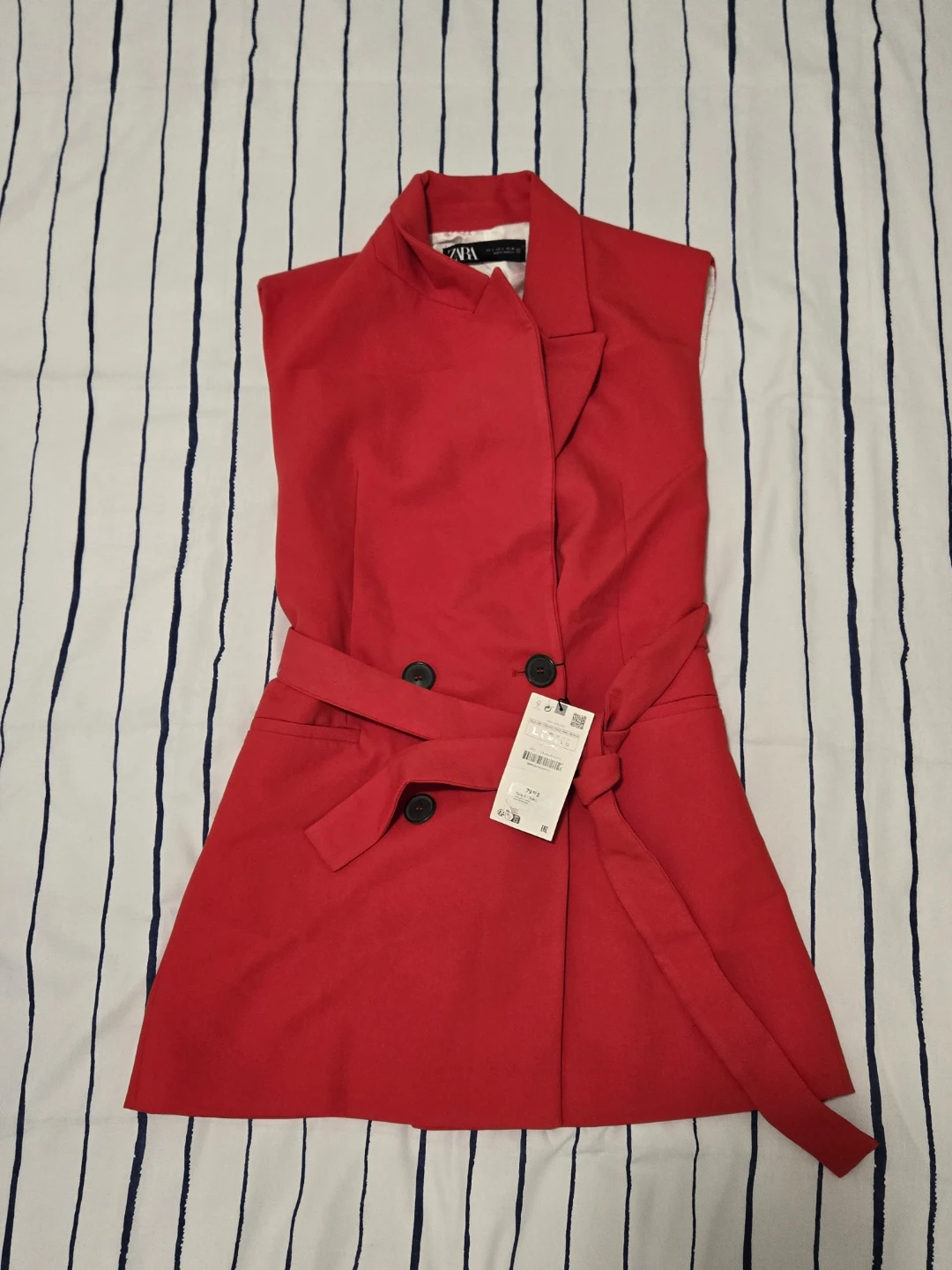 Red Sleeveless Blazer Vest Dress - Zara
