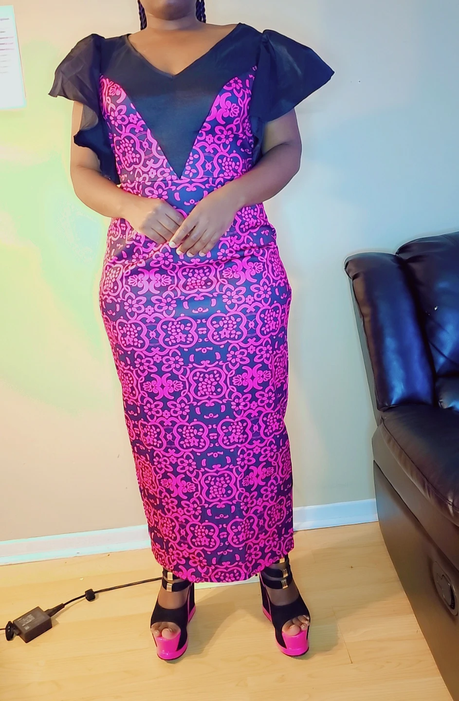 Pink and Black party dress - photo 5