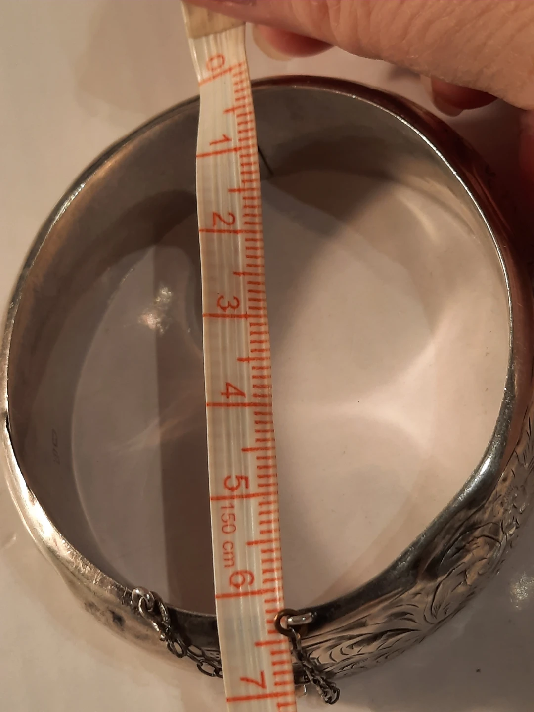 Engraved Sterling Silver Bangle Bracelet - photo 5