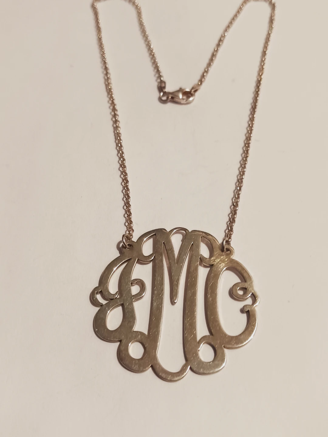 ROSS SIMONS Sterling Silver 925 Monogram "M" Pendant Necklace - photo 2