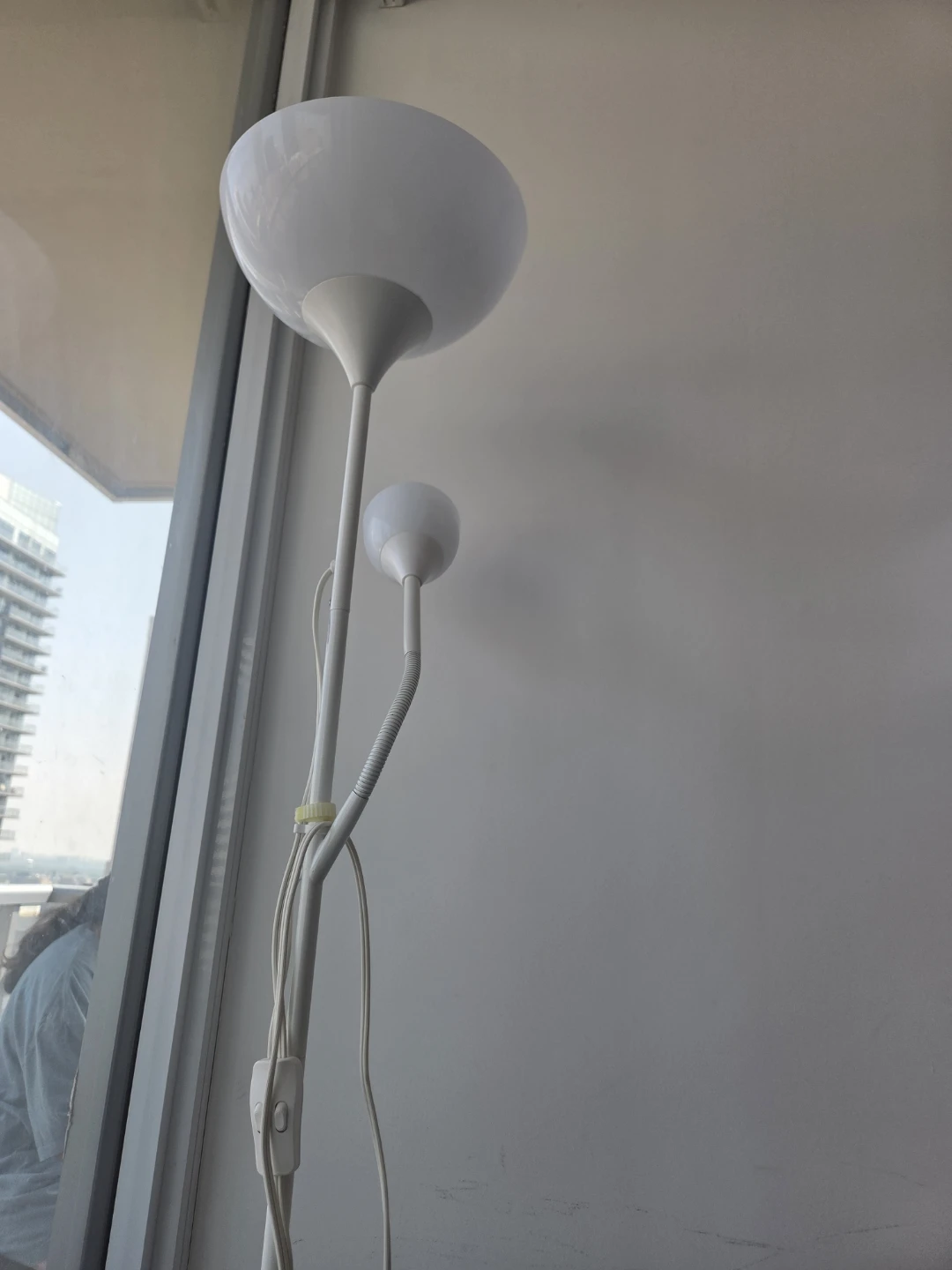 White Floor Lamp with Adjustable Reading Light