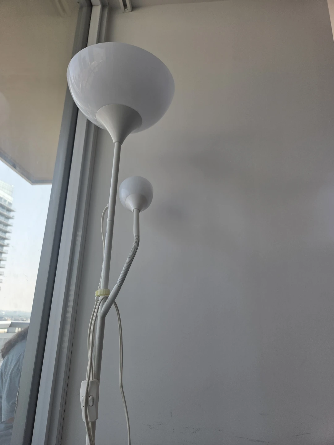 White Floor Lamp with Adjustable Reading Light - photo 2