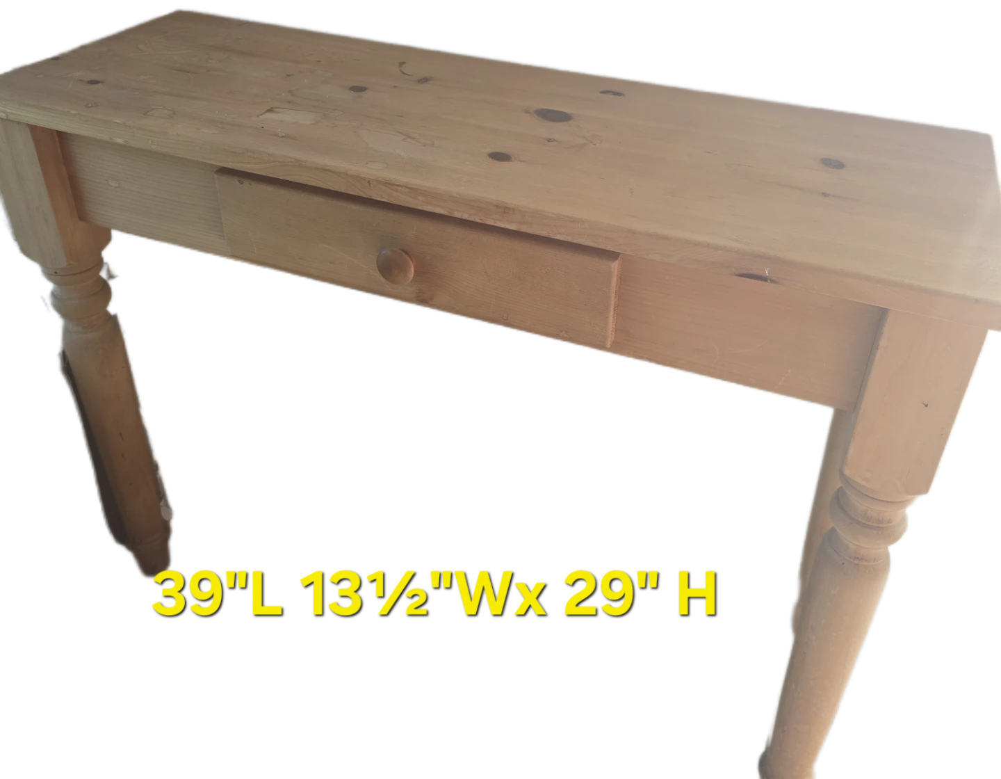 Pine Console Table with Drawer - photo 2