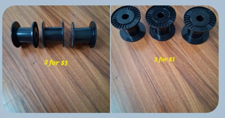 Black Plastic Spools (6 total)