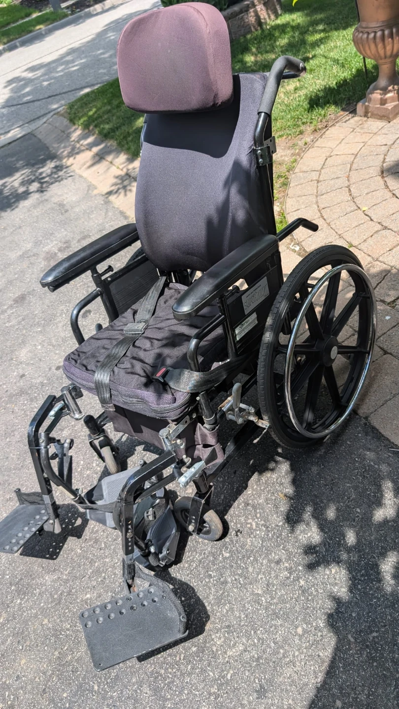 Black Mobility Wheelchair with Headrest